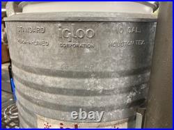 Vintage Igloo Galvanized Metal 10 Gallon Water Cooler Good Condition RARE FIND