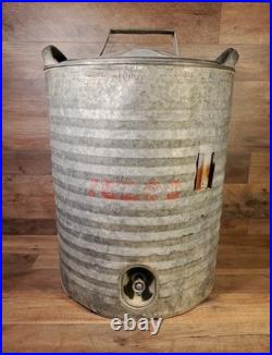Vintage Igloo Galvanized Metal 10 Gallon Water Cooler Rare 1950's All Metal Type