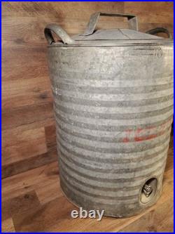 Vintage Igloo Galvanized Metal 10 Gallon Water Cooler Rare 1950's All Metal Type