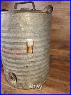 Vintage Igloo Galvanized Metal 10 Gallon Water Cooler Rare 1950's All Metal Type