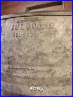 Vintage Igloo Galvanized Metal 10 Gallon Water Cooler Rare 1950's All Metal Type