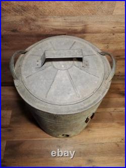 Vintage Igloo Galvanized Metal 10 Gallon Water Cooler Rare 1950's All Metal Type
