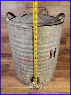 Vintage Igloo Galvanized Metal 10 Gallon Water Cooler Rare 1950's All Metal Type