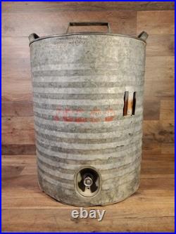 Vintage Igloo Galvanized Metal 10 Gallon Water Cooler Rare 1950's All Metal Type