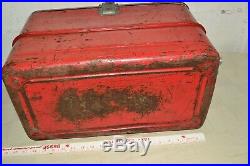 Vintage Jax Beer Red Metal Picnic Cooler/chest New Orleans Rare Shabby