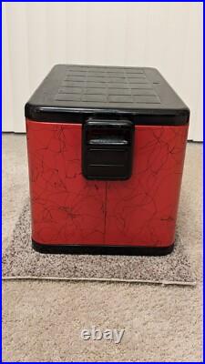 Vintage KAMPKOLD Red Metal Cooler 1950's Era 25 x 14 x 13.5 with Divider MCM Vintage KAMPKOLD Red Metal Cooler 1950's Era 25 x 14 x 13.5 with Divider MCM