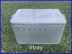 Vintage Kampkold Aluminum Ice Chest Cooler No Shelf 22.5 x 13.5 x 14