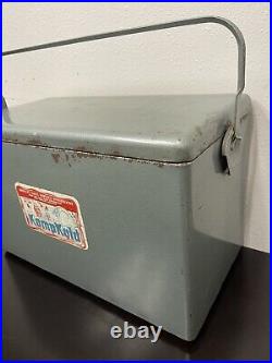 Vintage Kampkold Kamp Lite Kampkook Aluminum Ice Chest Cooler with Removable Shelf