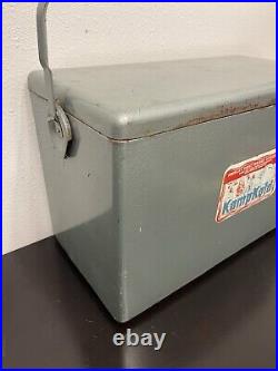 Vintage Kampkold Kamp Lite Kampkook Aluminum Ice Chest Cooler with Removable Shelf