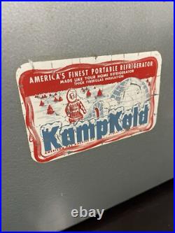 Vintage Kampkold Kamp Lite Kampkook Aluminum Ice Chest Cooler with Removable Shelf