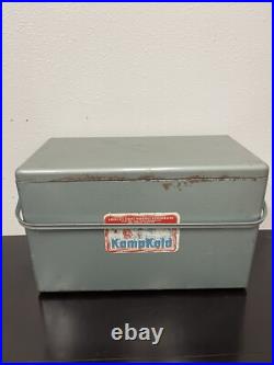 Vintage Kampkold Kamp Lite Kampkook Aluminum Ice Chest Cooler with Removable Shelf