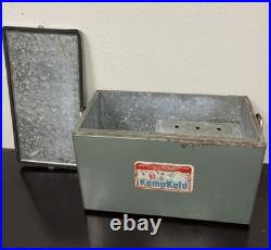 Vintage Kampkold Kamp Lite Kampkook Aluminum Ice Chest Cooler with Removable Shelf