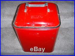 Vintage Knapp Monarch Town and Country Therm a Chest Red Metal Cooler 16 Tall