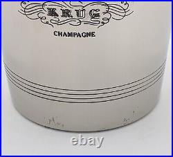 Vintage Krug Silvertone Champagne Cooler Bucket Grapevine Handles Engraved Logo