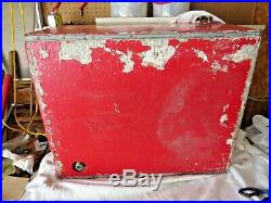 Vintage LARGE Coca Cola Cooler With Double Lid Wood & Metal Lined with Drain