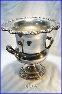 Vintage Lancaster Rose Champagne Cooler #420 EPCA withLiner by Poole Silver Co