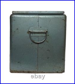 Vintage Large Early Preway Camping Metal Cooler / Ice Box Wisconsin Rapids USA