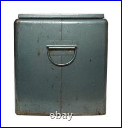 Vintage Large Early Preway Camping Metal Cooler / Ice Box Wisconsin Rapids USA