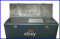 Vintage Large Early Preway Camping Metal Cooler / Ice Box Wisconsin Rapids USA