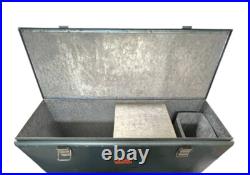 Vintage Large Early Preway Camping Metal Cooler / Ice Box Wisconsin Rapids USA