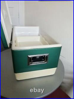 Vintage Large Green Coleman Metal Cooler Ice Chest 1970's