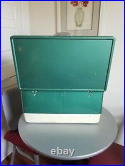 Vintage Large Green Coleman Metal Cooler Ice Chest 1970's