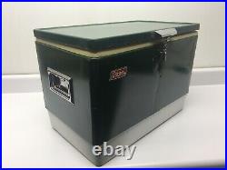 Vintage Large Green Metal Coleman Cooler Ice Chest 44 Quart 1977 Camping Picnic