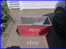 Vintage Large Metal Coca Cola Ice Chest Cooler