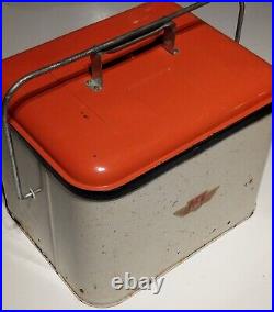 Vintage MCM Ace Ice Chest Metal Icebox Cooler 14x12