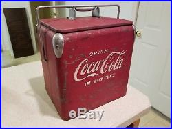 Vintage Metal 1950s Coca-Cola Cooler Acton Junior Nicely Used Condition