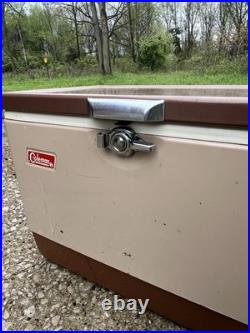 Vintage Metal 23 Coleman Cooler Butternut & Brown with Drain Openers