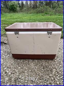 Vintage Metal 23 Coleman Cooler Butternut & Brown with Drain Openers