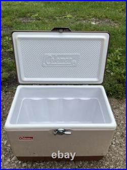 Vintage Metal 23 Coleman Cooler Butternut & Brown with Drain Openers