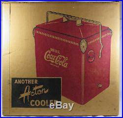 Vintage Metal Acton MFG Co. Drink Coca-Cola in Bottles Cooler With Tray & Box