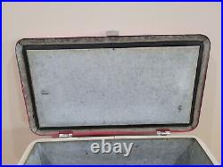 Vintage Metal Budweiser Cooler Ice Box Galvanized Interior