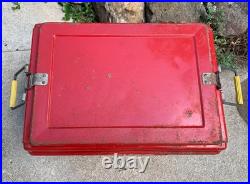 Vintage Metal COCA COLA COOLER Ice Chest with Sandwich Tray Very Good Condition
