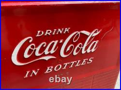 Vintage Metal COCA COLA COOLER Ice Chest with Sandwich Tray Very Good Condition