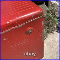 Vintage Metal COCA COLA COOLER Ice Chest with Sandwich Tray Very Good Condition