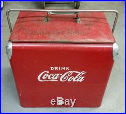 Vintage Metal COCA COLA Cooler Withmetal Tray & Bottle Opener