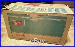 Vintage Metal COLEMAN Snow-Lite Low-Boy 44 Quart Blue Ice Chest Cooler- 5254C706