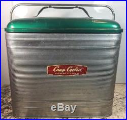 Vintage Metal Camp Cooler Ice Box Kwik-Way MFG. St Louis, MO Rare Item