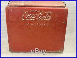 Vintage Metal Coca-Cola Cooler Cavalier Unrestored withOpener