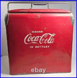 Vintage Metal Coca-Cola Cooler, Ice Chest, Opener, Action Mfg. Coke With Music Car