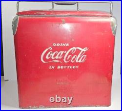 Vintage Metal Coca-Cola Cooler, Ice Chest, Opener, Action Mfg. Coke With Music Car