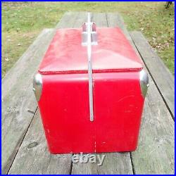 Vintage Metal Coca Cola Cooler with Bottle Opener, Tray and Grate