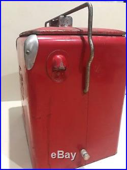 Vintage Metal Coca Cola Ice Chest With Bottle Opener