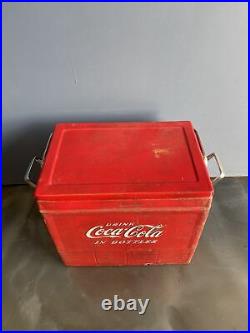 Vintage Metal Coca Cola In Bottles Cooler