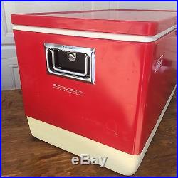 Vintage Metal Coleman Cooler Snow-Lite Red with Insert Tray Camp Cooler Tailgate