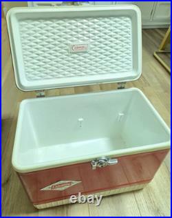 Vintage Metal Coleman Red Diamond Logo Cooler Ice Chest Patents Pending USA Vintage Metal Coleman Red Diamond Logo Cooler Ice Chest Patents Pending USA
