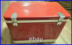 Vintage Metal Coleman Red Diamond Logo Cooler Ice Chest Patents Pending USA Vintage Metal Coleman Red Diamond Logo Cooler Ice Chest Patents Pending USA